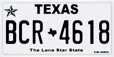 TX license plate BCR4618