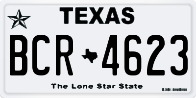 TX license plate BCR4623