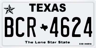 TX license plate BCR4624