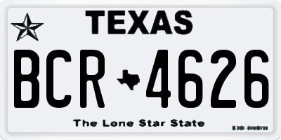 TX license plate BCR4626