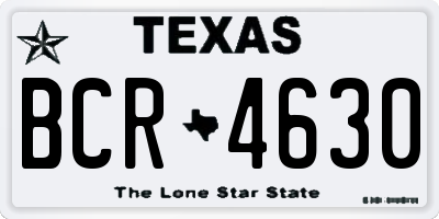 TX license plate BCR4630
