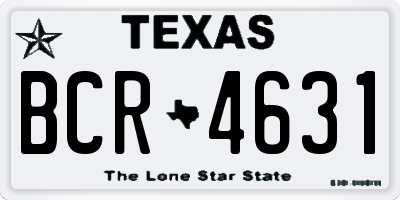 TX license plate BCR4631