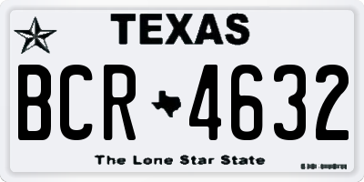 TX license plate BCR4632