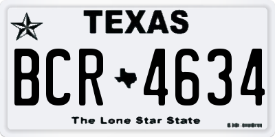 TX license plate BCR4634