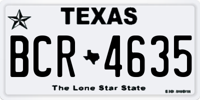 TX license plate BCR4635