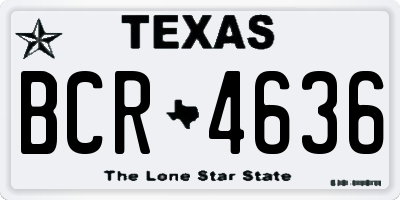 TX license plate BCR4636