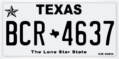 TX license plate BCR4637