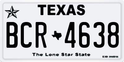 TX license plate BCR4638