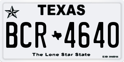 TX license plate BCR4640