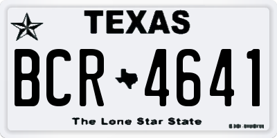 TX license plate BCR4641