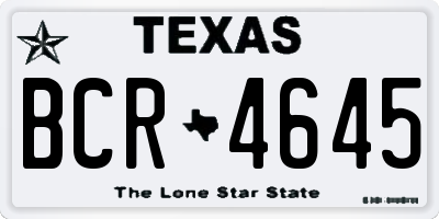 TX license plate BCR4645