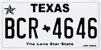 TX license plate BCR4646