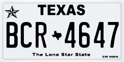 TX license plate BCR4647