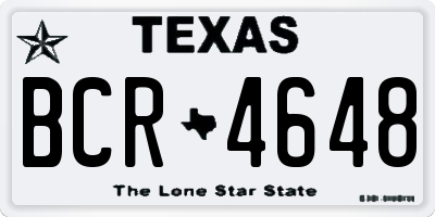 TX license plate BCR4648