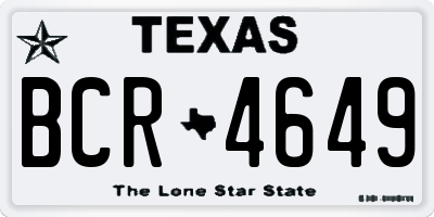 TX license plate BCR4649