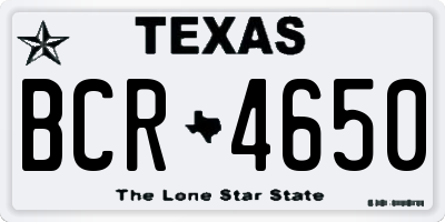 TX license plate BCR4650