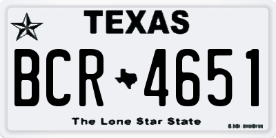 TX license plate BCR4651