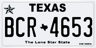 TX license plate BCR4653