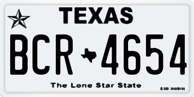 TX license plate BCR4654