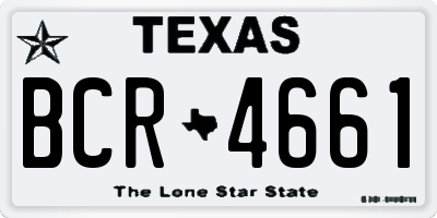 TX license plate BCR4661