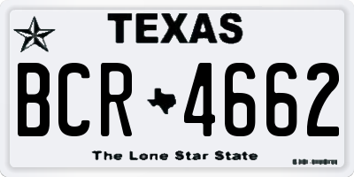 TX license plate BCR4662
