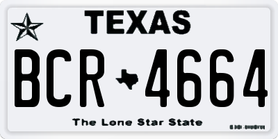 TX license plate BCR4664
