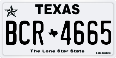 TX license plate BCR4665