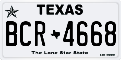 TX license plate BCR4668