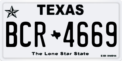 TX license plate BCR4669