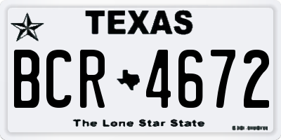 TX license plate BCR4672