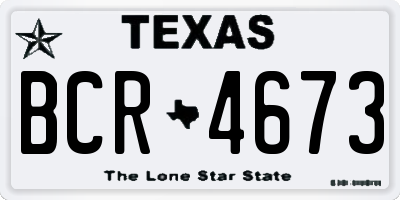 TX license plate BCR4673