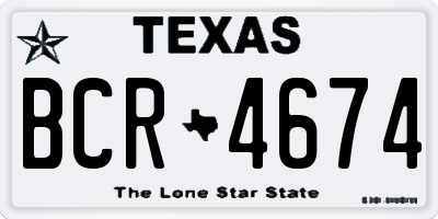 TX license plate BCR4674