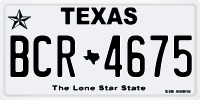 TX license plate BCR4675