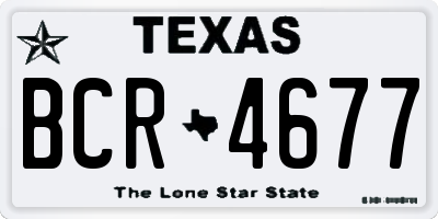 TX license plate BCR4677