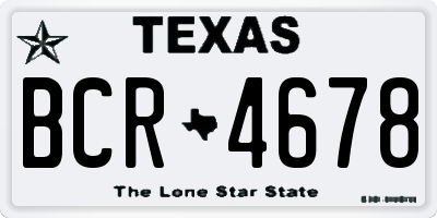 TX license plate BCR4678