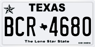 TX license plate BCR4680