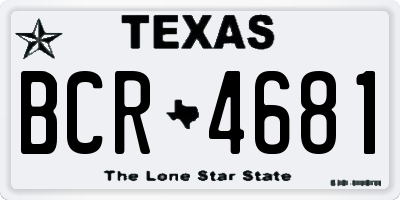 TX license plate BCR4681