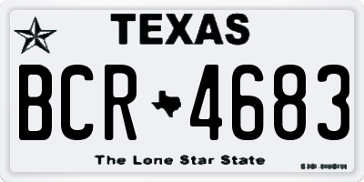 TX license plate BCR4683