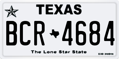 TX license plate BCR4684