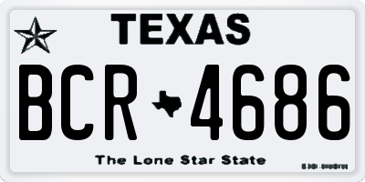 TX license plate BCR4686
