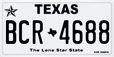 TX license plate BCR4688