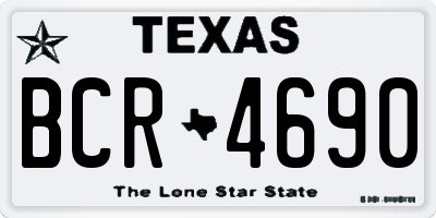 TX license plate BCR4690
