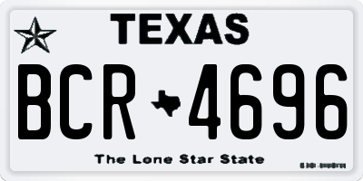 TX license plate BCR4696