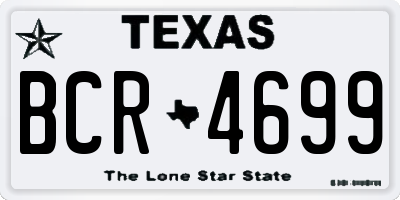 TX license plate BCR4699