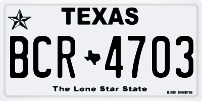TX license plate BCR4703