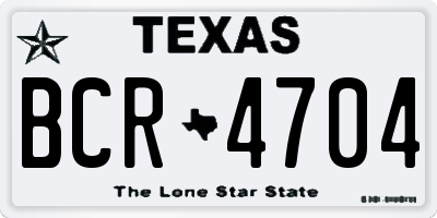 TX license plate BCR4704