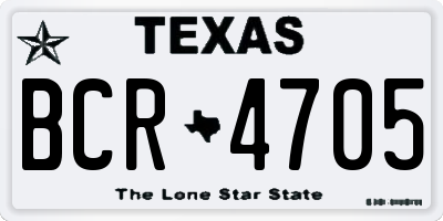 TX license plate BCR4705