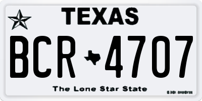 TX license plate BCR4707