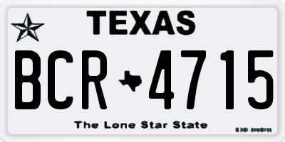 TX license plate BCR4715