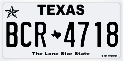 TX license plate BCR4718